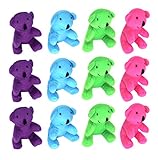 SN Incorp. Plush Bears Set of 12 Cuddly Neon Colored Stuffed Bears