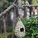 Kimdio Bird House,Winter Bird House for Outside Hanging,Grass Handwoven Bird Nest,Hummingbird House,Natural Bird Hut Outdoor,Birdhouse for Kids,Songbirds House