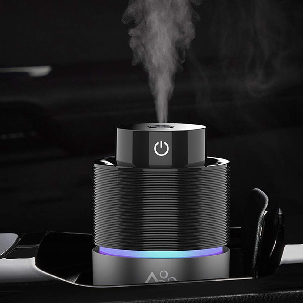AoMck Car Humidifier Diffuser Mini USB Cool Mist Air Humidifier Portable Travelling Size for Office Bedroom Bathroom (Silver Gray)