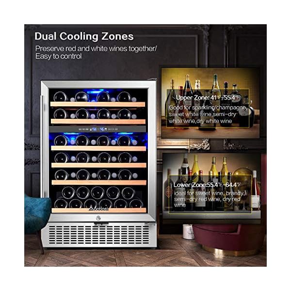 Wine-Cooler-Dual-Zone-Aobosi-24-inch-51-Bottle-Wine-refrigerator-Built-in-or-Freestanding-with-Fashion-Look-Quick-and-Silent-Cooling-System-Double-Layer-Tempered-Glass-Door-Front-Ventilation