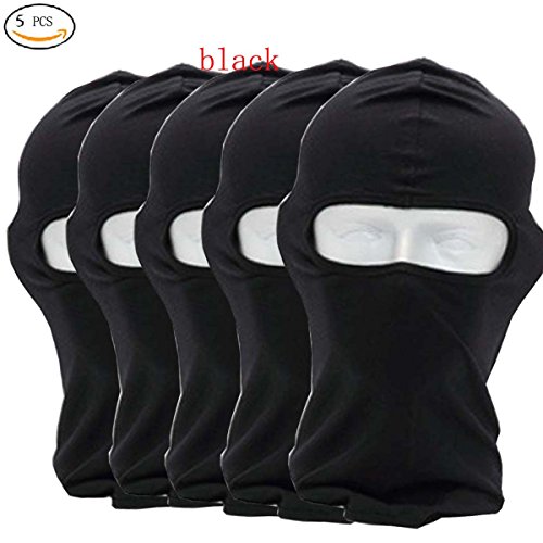 CxYuan 5pcs 1 Package Black 2018 Balaclava 1-Pack Face Mask Motorcycle Helmets Liner Ski Gear Neck Gaiter Ski Mask Accessories (Extra Warm) (black)