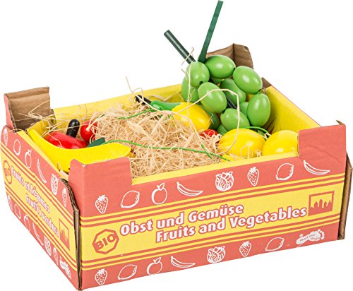 small foot 1646 Stiege mit Obst, Früchte aus Holz, ideal für Rollenspiele, Kaufmannsladen, Tante-Emma-Laden, ab 3 Jahren – Bild 3