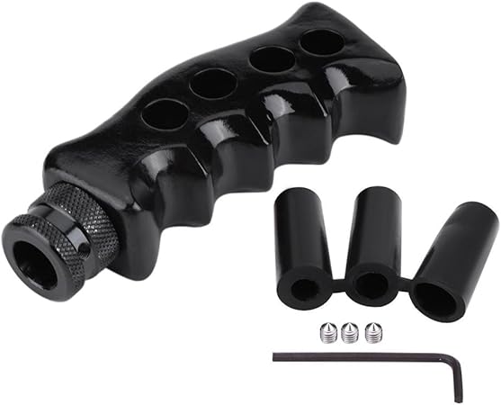 Amazon Qiilu シフトノブ シフトレバーノブ ガンハンドル ナイフグリップ型 車用 汎用 ユニバーサル ブラック シフトノブ 車 バイク