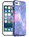 Dimaka Case for iPhone 7 Plus, Cute Bling Cosmic Starry Sky Case for Girls, Dual Layer Covers Sturdy Drop Proof Protective Bumper for iPhone 8 Plus