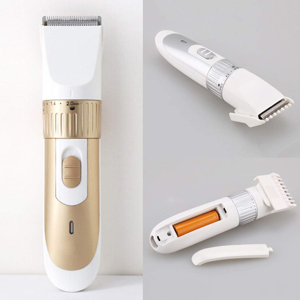 biuday Cortadoras de cabello eléctricas para hombres, batería/máquina de afeitar eléctrica recargable Trimmer para adultos y niños Kits de herramientas de corte de cabello sin cable (Plata)