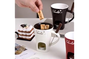 Ceramic Chocolate Hot Pot Cup Set, Fondue Cup, Portable and Easy to Use, Suitable for Candle Heating, Creative Dessert Tools,
