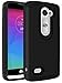 LG Leon Case, LG Tribute 2 Case, LK [Shock-Absorption] Hybrid Dual Layer Armor Defender Protective Case Cover for LG Leon / LG Tribute 2 (Black)
