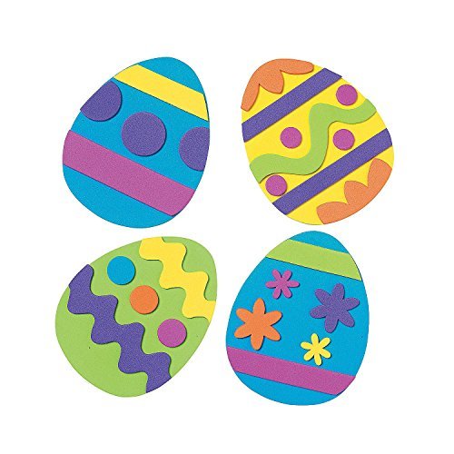 12 ~ Easter Egg Magnet Foam Craft Kits ~ Approx. 4