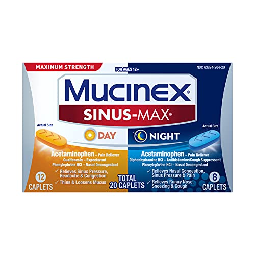 Mucinex Sinus-Max Max Strength Day &amp; Night Caplets 20 Ct on Galleon ...