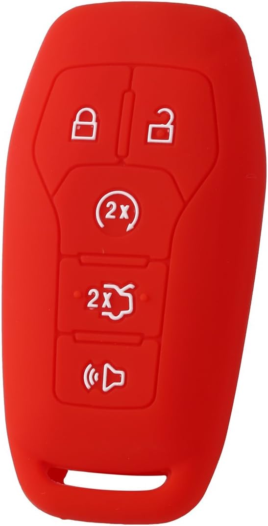XUHANG Sillicone key Skin Cover for FUSION MUSTANG F150 LINCOLN MKZ MKC MKX Keyless Entry Smart Remote red