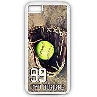iPhone 8 Case Create Your Own Softball Slow Pitch with Player Number and/Or Name Or Team Name Customizable by TYD Designs in White Rubber