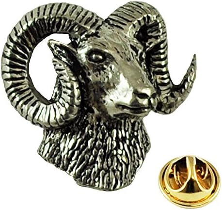 Mouflon Wild Sheep English Pewter Lapel Pin Badge