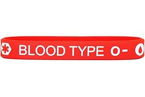 SAYITBANDS O- Blood Type Medical Wristband O Negative Bracelet