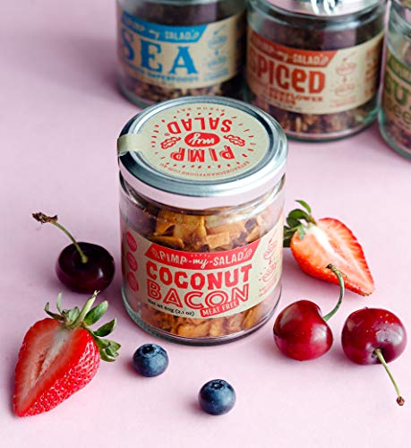 PIMP MY SALAD Vegan Bacon Substitute | Keto, Gluten Free, Dairy Free, Paleo | Crunchy Meal & Salad Toppers Made with Whole Food Ingredients | Coconut Bacon | Eco Jar | 2.1 oz