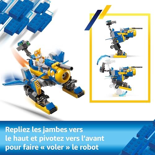 Sonic The Hedgehog Cyclone Contre Metal Sonic - Jeu de Construction avec Jouet Robot Collector et 2 Personnages du Jeu vidéo Dont Tails - Idée Cadeau pour garçons, Filles et Fans dès 8 Ans 77002