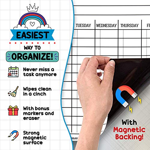 Whiteboard & Chore Chart Bundle for Fridge 2 Boards Included