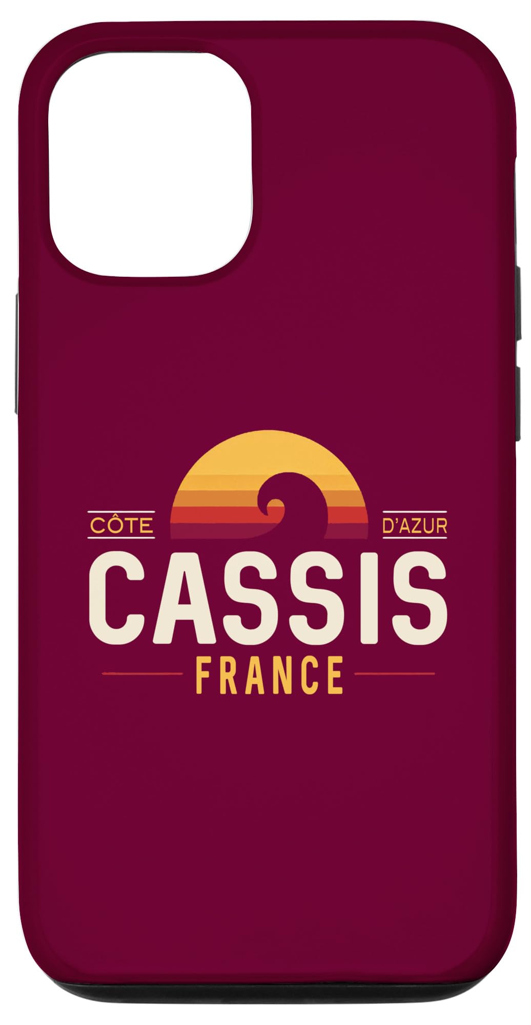 iPhone 14 Pro Cassis France | Cassis Côte d'Azur France Retro Wave Logo Case