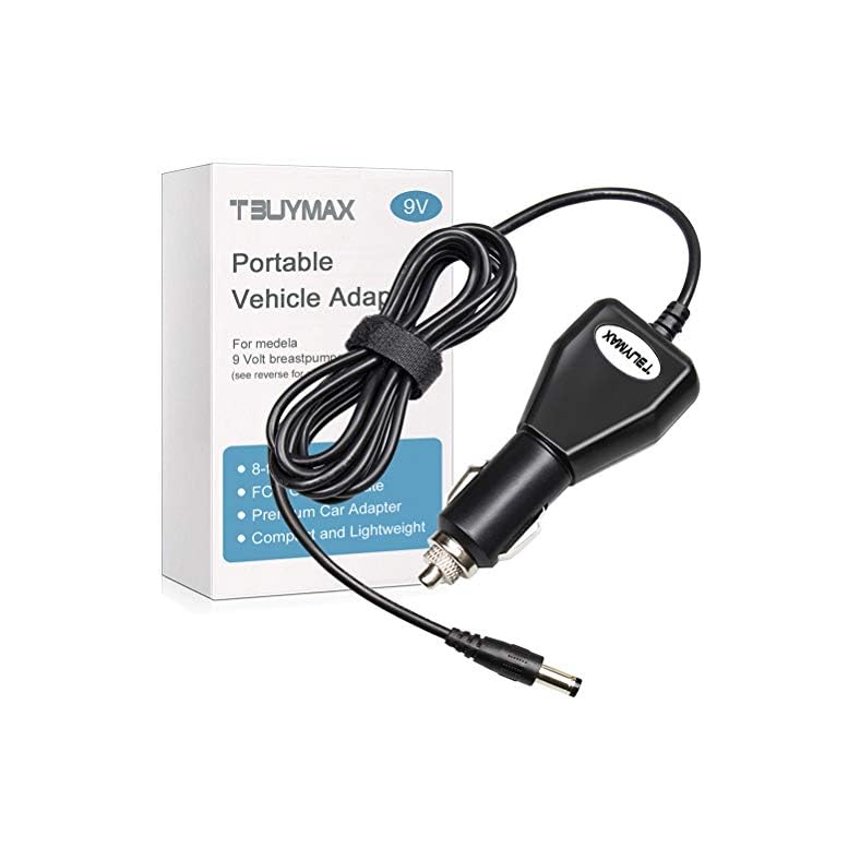 9 Volt Car Vehicle Adapter for Medela Pump-in-Style Advanced Breast Pump, CE FCC Approved Power Adapter Replaces Part…