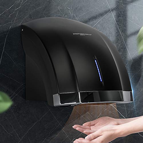interhasa! Premium Quality High Speed 1800W Automatic Electric Commercial Hand Dryer (Black-110V)