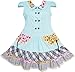 Sunny Fashion Girls Dress Blue Cute Colorful Collar Back School Size 6-14