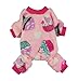 Fitwarm Sweet Cupcake Pet Clothes for Dog Pajamas PJS Coat Soft Velvet Pink Small