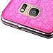 S7 Edge Case, Galaxy S7 Edge Case, ArtMine Quilted Plain Color Window View Function PU Leather Flip Folio Book Style Card Slots Kickstand Wallet Phone Case for Samsung Galaxy S7 Edge -Hot Pink