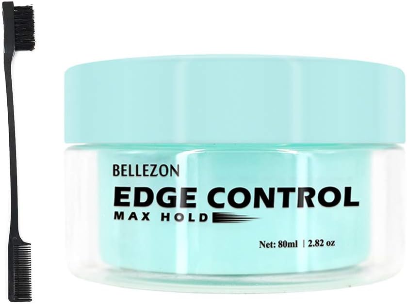UniForU Edge Control Gel 24-Hour Edge Tamer Hair Styling Gels Strong Hold Water-Based Pomade With Hair Brush Comb - 2.82oz