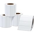 Hybsk 3x1 inch Direct Thermal Labels for Barcodes, Address, Compatible with Rollo Label Printer & Zebra Desktop Printers (3"x1",4 Rolls White)
