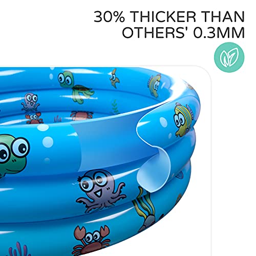 eulogize Inflatable Kiddie Pool for Backyard, Kids Swimming Pools for Baby Toddler Kids, Indoor and Outdoor Water Game Play Center for Summer(51X15.7inches)