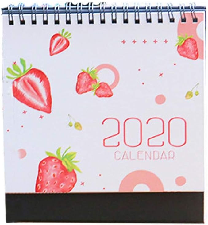 Luckyx 2020 Desktop Calendar Desktop Flip Calendar Stand Up Desk Plan Creative Schedule Memo Date Notepad DIY Calendar With Emoji Sticker For School Home Business Office