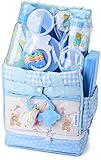 Big Oshi Baby Essentials 16 Piece Newborn Diaper Bag Feeding Gift Set, Blue