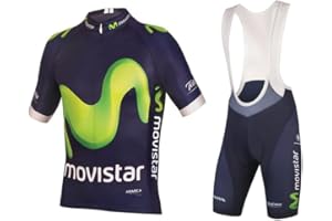 BEYLEAYCAU Men's summer cycling set Quick-drying short-sleeved jersey with full-length zipper and gel-padded shorts