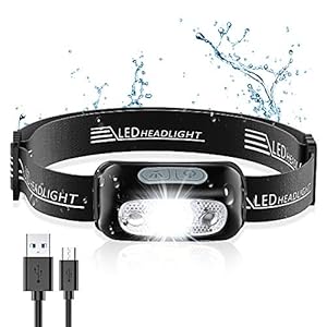 Cocoda Koplamp, USB Oplaadbare LED Koplampen met 4 Lichtmodi, Bewegingssensor, 160 Lumen, Waterdichte IPX6 en…