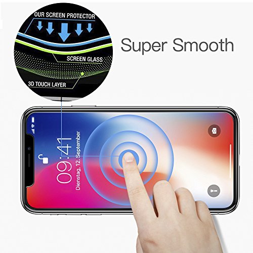 [2 Pezzi] Senistech iPhone X Pellicola Protettiva - Pellicola Vetro Temperato per iPhone X - 0.33mm HD Alta Trasparente ,Anti-Bubbles, Ultra Resistente, 3D Touch Compatible