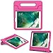 MoKo Case Fit Apple 2018/2017 iPad 9.7 6th/5th Generation/iPad Air/iPad Air 2 - Kids Friendly Shock Proof Convertible Handle Light Weight Protective Stand Cover, Magenta