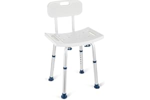 GreenChief Shower Chair with Back Removable - Small Shower Stool for Inside Shower, Narrow Bathtub Chair, Adjustable Shower Seat for Seniors, Elderly, Handicap, Disabled (300 LBS)