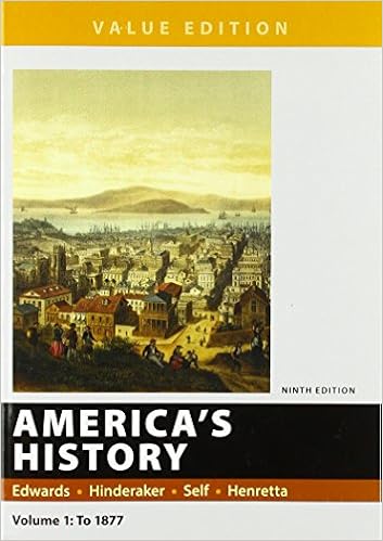  America S History Value Edition Volume 1 9781319060565 Edwards Rebecca Hinderaker Eric Self Robert O Henretta James A Books