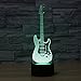 SUPERIORVZND 3D Music Electric Guitar Night Light Remote Control Power Touch Table Desk Optical Illusion Lamps 16 Color Changing Lights Home Decoration Xmas Birthday Gift