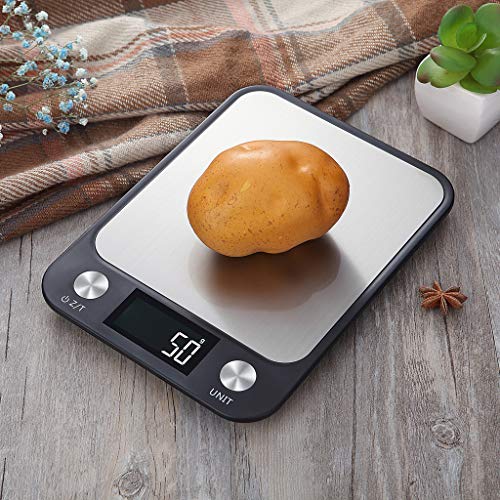 JDgoods Digital Kitchen Multifunction Food Scale, Balance Slim Stainless Steel Electronic Scales with Large Back-lit LCD Display for Baking & Cooking (5KG) - Thumbnail 2
