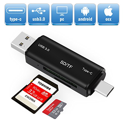 Card reader, 2 in 1 usb 3.0/type-c card reader, sd card…