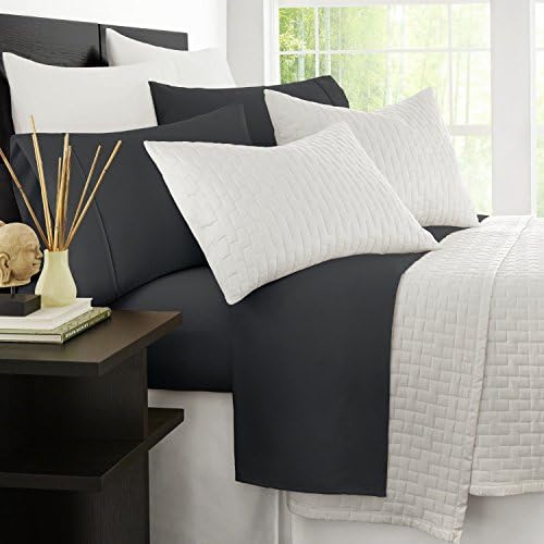 Zen Home Luxury Bed Sheets - 1500 Series Brushed Microfiber w/ Bamboo Blend Treatment Sheet Set - Eco-friendly, Hypoallergenic and Wrinkle Resistant - 4-Piece - California King - Grey