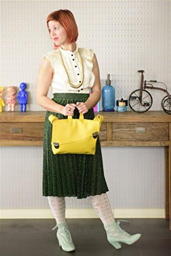 Handmade Designer Yellow Satchel Style Vegan Bag - Over the Shoulder Cross-Body or Backpack