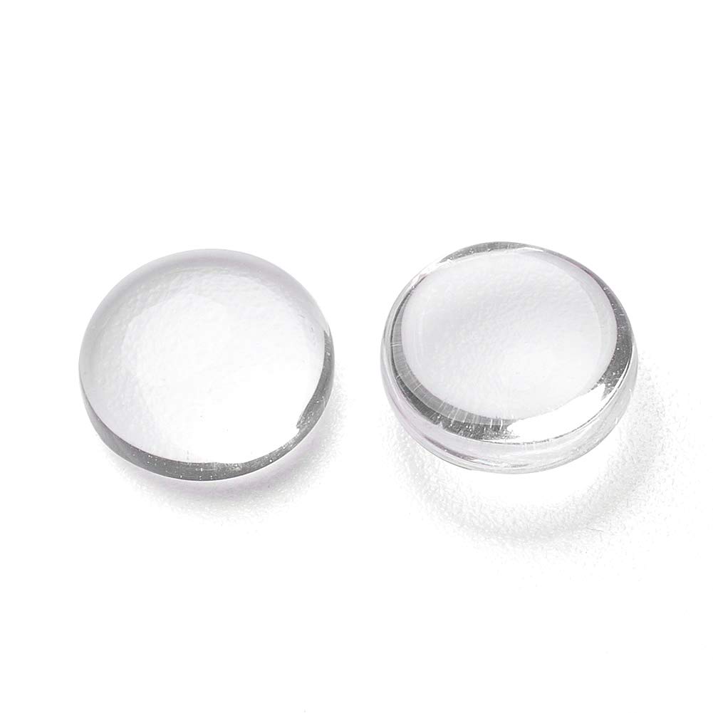 Craftdady 200Pcs Transparent Clear Glass Cabochons 8mm Flat Back Half Round Dome Tiles for Photo Pendant Jewelry Craft Making