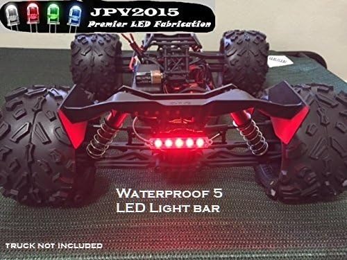 Water-proof RC LED RED 5 SMD LIGHT BAR FOR TRUCKS, CARS, CRAWLERS, AND MORE! - Premium Quality - Handmade in USA exclusively by JPV2015