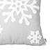 Queenie® - 2 Pcs Christmas Series Embroidered Cotton Linen Decorative Pillowcase Cushion Cover for Sofa Throw Pillow Case (2, Snow Flakes Grey)