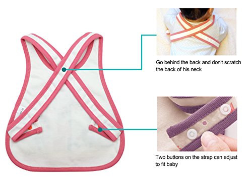 Meta-U 2 Pack Three Layers Baby Crossover Straps Apron Drool Bibs (Flower & Deer)