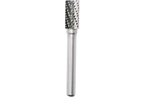 ASIEG TOOL SB-3 Tungsten Carbide Burr Rotary File Cylinder Shape Double Cut with 1/4''Shank for Die Grinder Drill Bit