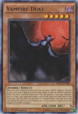 Yu-Gi-Oh! - Vampire Duke (MP14-EN180) - Mega Pack 2014 - 1st Edition - Rare