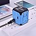 JMFONE International Travel Adapter and Converters Universal Power Outlet Plug 2 USB Wall Charger Worldwide All in One AC Plugs for European US EU UK AU 160 Countries (Does Not Convert Voltage)