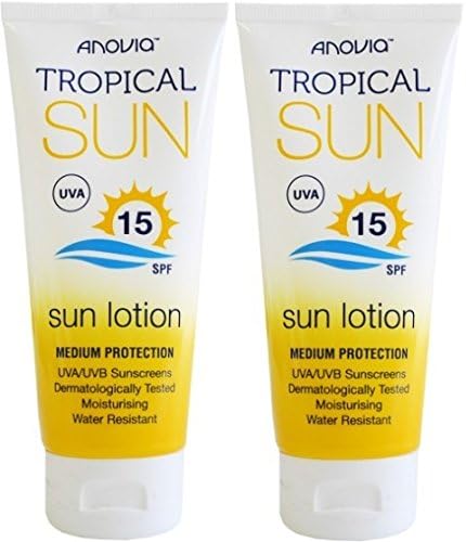 2x Anovia Tropical Sun SPF 15 Sun Lotion 100ml